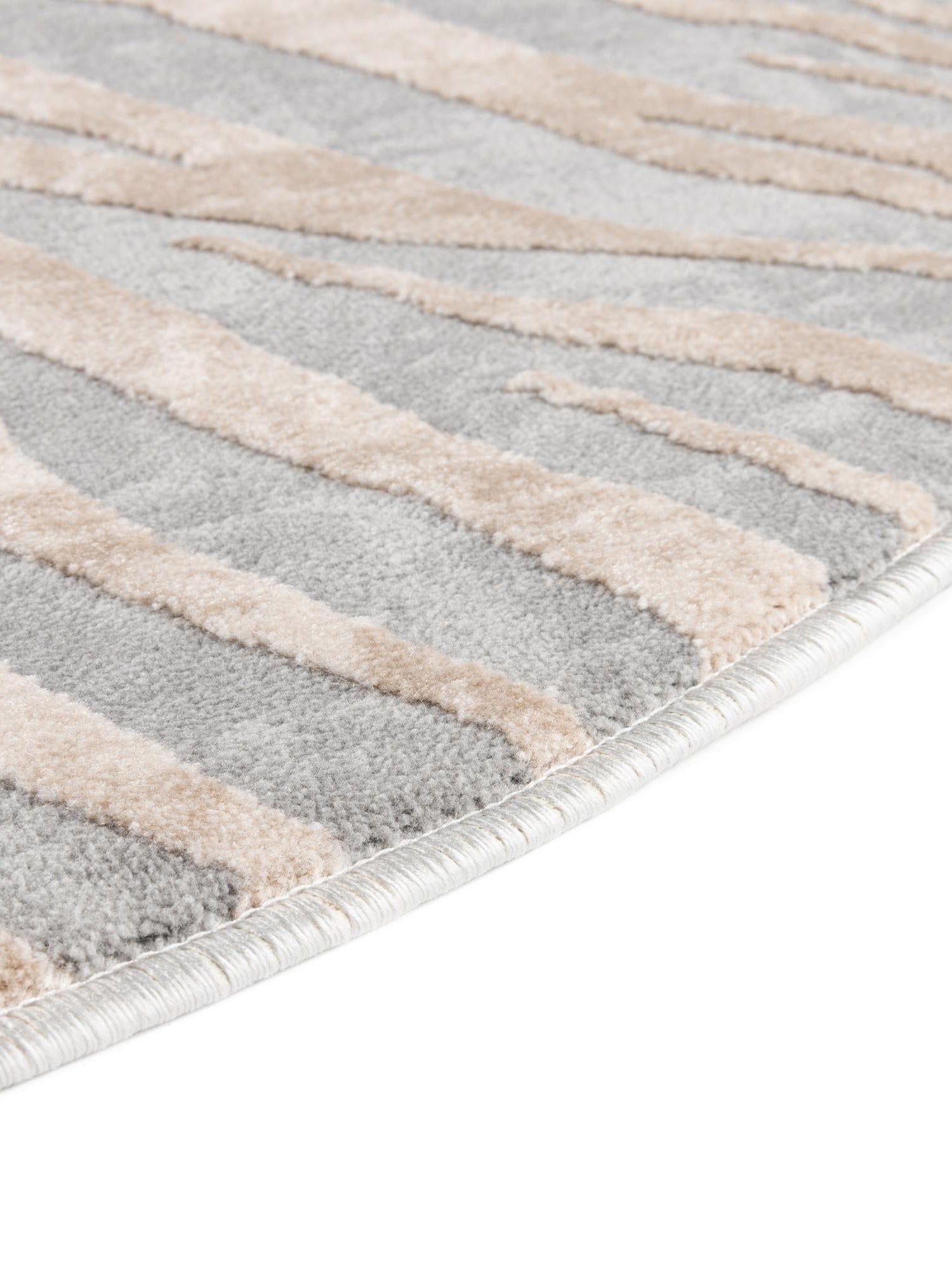 Gray and Ivory 7' 10 x 10' Finsbury Oval Area Rug 60% Polypropylene & 40% Polyester Contemporary Carpet for Living Rooms, Dining, Offices for Sale at Rug Engine