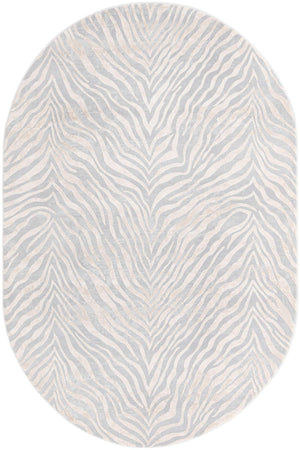 Gray and Ivory 5' 3 x 8' Finsbury Oval Area Rug 60% Polypropylene & 40% Polyester Contemporary Carpet for Living Rooms, Dining, Offices for Sale at Rug Engine