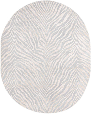 Gray and Ivory 7' 10 x 10' Finsbury Oval Area Rug 60% Polypropylene & 40% Polyester Contemporary Carpet for Living Rooms, Dining, Offices for Sale at Rug Engine