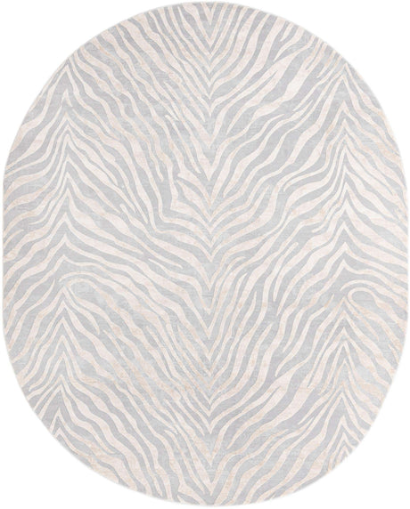 Gray and Ivory 7' 10 x 10' Finsbury Oval Area Rug 60% Polypropylene & 40% Polyester Contemporary Carpet for Living Rooms, Dining, Offices for Sale at Rug Engine