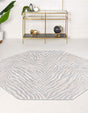 Gray and Ivory 7' 10 x 7' 10 Finsbury Octagon Area Rug 60% Polypropylene & 40% Polyester Contemporary Carpet for Living Rooms, Dining, Offices for Sale at Rug Engine