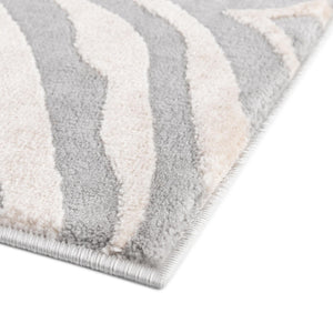 Gray and Ivory 2' x 8' Finsbury Runner Area Rug 60% Polypropylene & 40% Polyester Contemporary Carpet for Living Rooms, Dining, Offices for Sale at Rug Engine