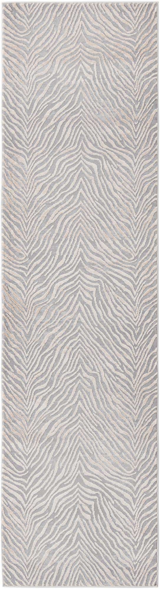 Gray and Ivory 2' x 8' Finsbury Runner Area Rug 60% Polypropylene & 40% Polyester Contemporary Carpet for Living Rooms, Dining, Offices for Sale at Rug Engine