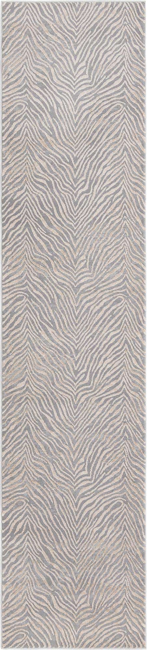 Gray and Ivory 2' x 9' 10 Finsbury Runner Area Rug 60% Polypropylene & 40% Polyester Contemporary Carpet for Living Rooms, Dining, Offices for Sale at Rug Engine