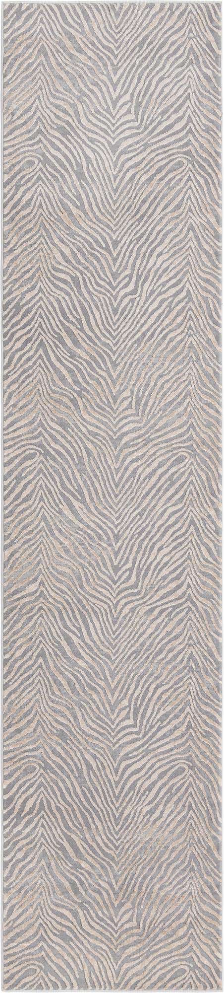 Gray and Ivory 2' x 9' 10 Finsbury Runner Area Rug 60% Polypropylene & 40% Polyester Contemporary Carpet for Living Rooms, Dining, Offices for Sale at Rug Engine