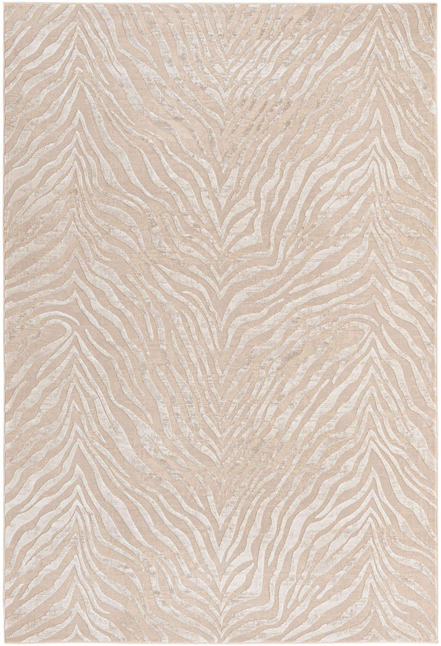 Ivory Beige 6' x 9' Finsbury Rectangle Area Rug 60% Polypropylene & 40% Polyester Contemporary Carpet for Living Rooms, Dining, Offices for Sale at Rug Engine