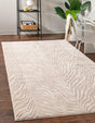 Ivory Beige 7' x 10' Finsbury Rectangle Area Rug 60% Polypropylene & 40% Polyester Contemporary Carpet for Living Rooms, Dining, Offices for Sale at Rug Engine