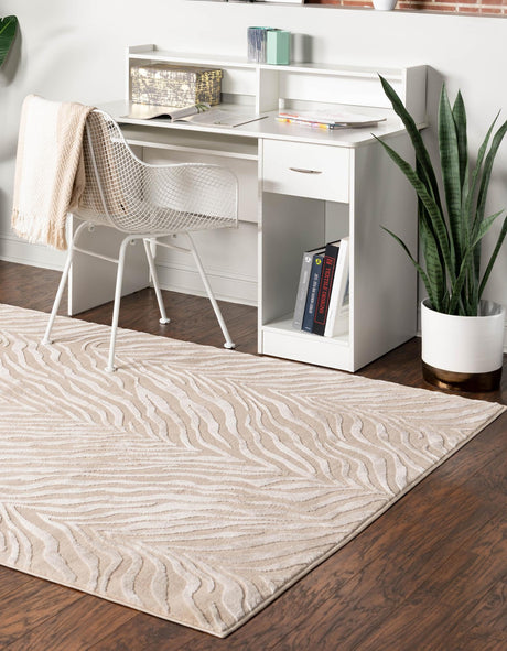Ivory Beige 2' x 3' Finsbury Rectangle Area Rug 60% Polypropylene & 40% Polyester Contemporary Carpet for Living Rooms, Dining, Offices for Sale at Rug Engine