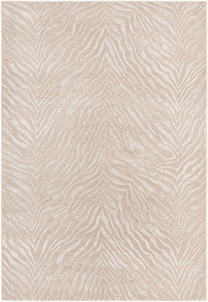 Ivory Beige 5' 3 x 8' Finsbury Rectangle Area Rug 60% Polypropylene & 40% Polyester Contemporary Carpet for Living Rooms, Dining, Offices for Sale at Rug Engine