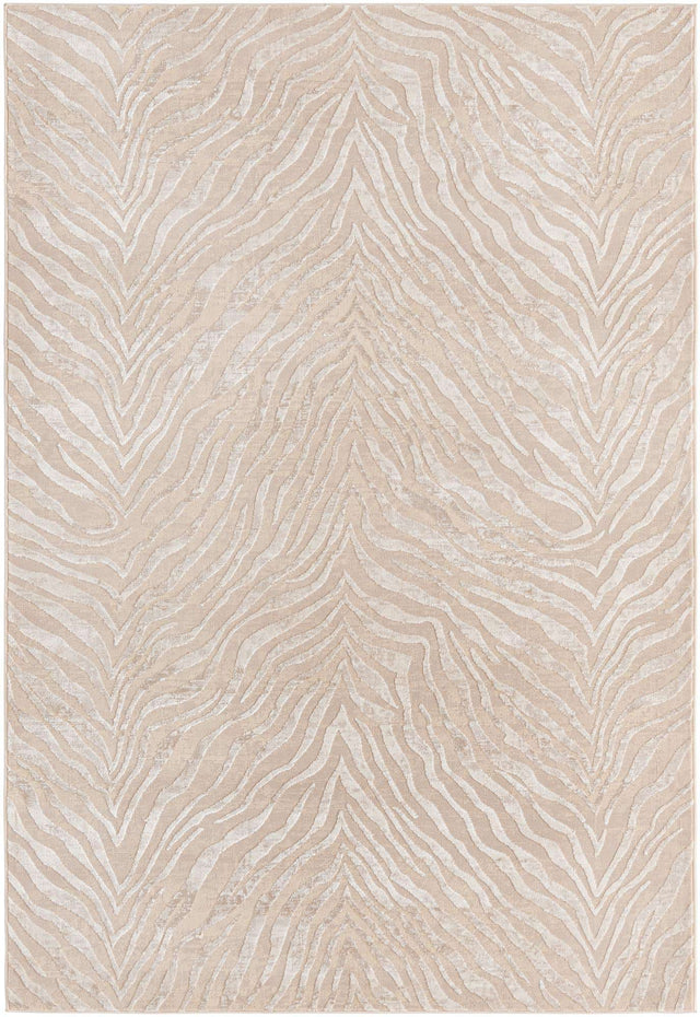 Ivory Beige 5' 3 x 8' Finsbury Rectangle Area Rug 60% Polypropylene & 40% Polyester Contemporary Carpet for Living Rooms, Dining, Offices for Sale at Rug Engine