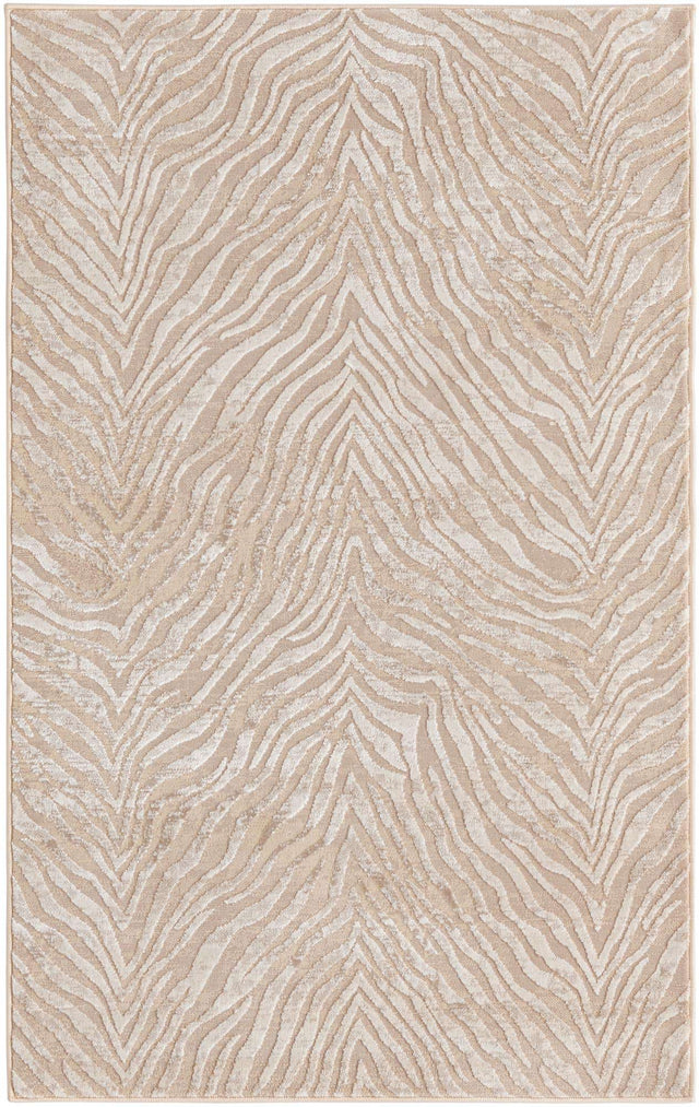 Ivory Beige 3' 3 x 5' 3 Finsbury Rectangle Area Rug 60% Polypropylene & 40% Polyester Contemporary Carpet for Living Rooms, Dining, Offices for Sale at Rug Engine