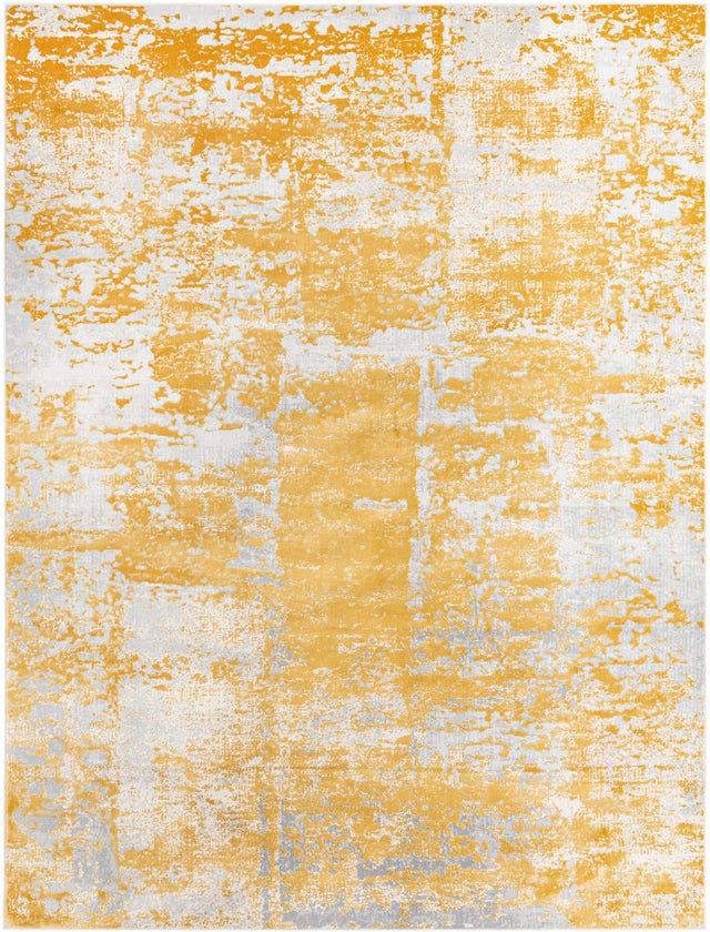 Yellow 9' x 12' Finsbury Rectangle Area Rug 60% Polypropylene & 40% Polyester Contemporary Carpet for Living Rooms, Dining, Offices for Sale at Rug Engine