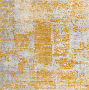 Yellow 7' 10 x 10' Finsbury Rectangle Area Rug 60% Polypropylene & 40% Polyester Contemporary Carpet for Living Rooms, Dining, Offices for Sale at Rug Engine