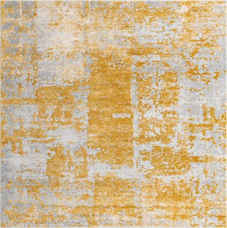 Yellow 7' 10 x 10' Finsbury Rectangle Area Rug 60% Polypropylene & 40% Polyester Contemporary Carpet for Living Rooms, Dining, Offices for Sale at Rug Engine