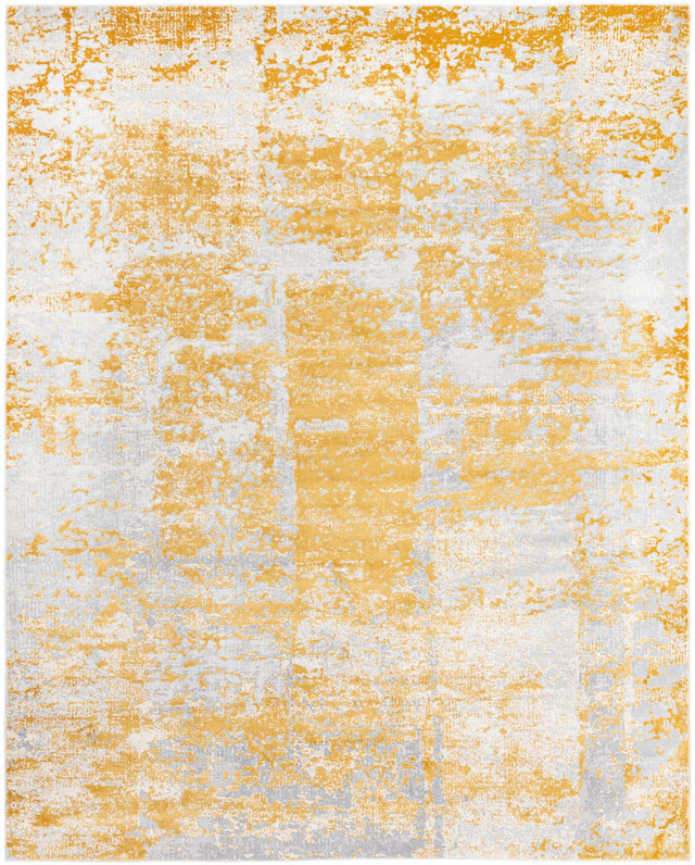 Yellow 7' 10 x 10' Finsbury Rectangle Area Rug 60% Polypropylene & 40% Polyester Contemporary Carpet for Living Rooms, Dining, Offices for Sale at Rug Engine