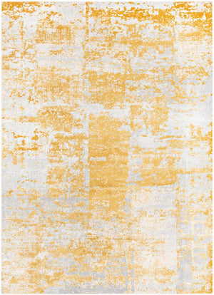 Yellow 7' x 10' Finsbury Rectangle Area Rug 60% Polypropylene & 40% Polyester Contemporary Carpet for Living Rooms, Dining, Offices for Sale at Rug Engine