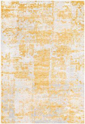 Yellow 6' x 9' Finsbury Rectangle Area Rug 60% Polypropylene & 40% Polyester Contemporary Carpet for Living Rooms, Dining, Offices for Sale at Rug Engine