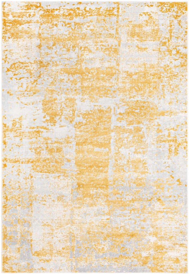 Yellow 6' x 9' Finsbury Rectangle Area Rug 60% Polypropylene & 40% Polyester Contemporary Carpet for Living Rooms, Dining, Offices for Sale at Rug Engine