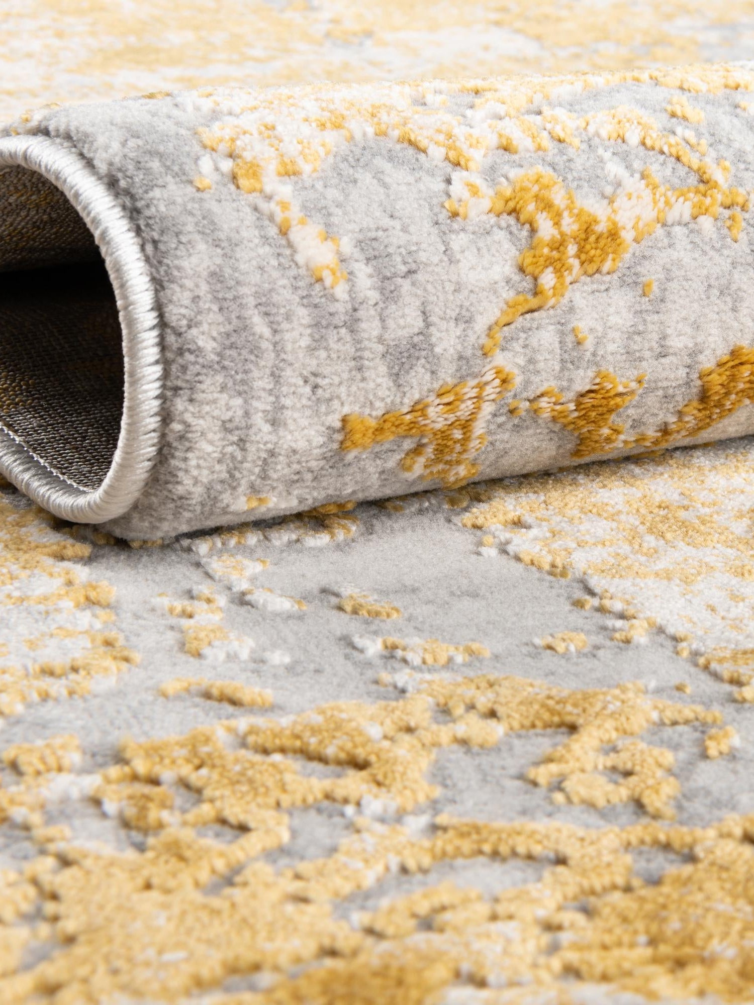 Yellow 7' x 10' Finsbury Rectangle Area Rug 60% Polypropylene & 40% Polyester Contemporary Carpet for Living Rooms, Dining, Offices for Sale at Rug Engine
