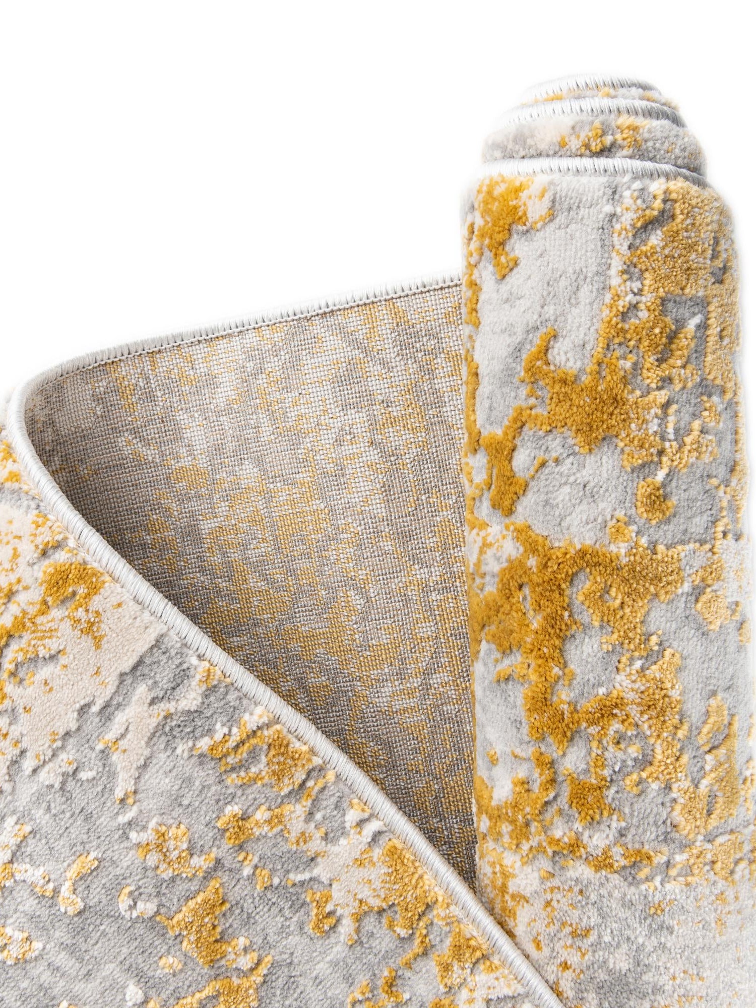 Yellow 7' x 10' Finsbury Rectangle Area Rug 60% Polypropylene & 40% Polyester Contemporary Carpet for Living Rooms, Dining, Offices for Sale at Rug Engine