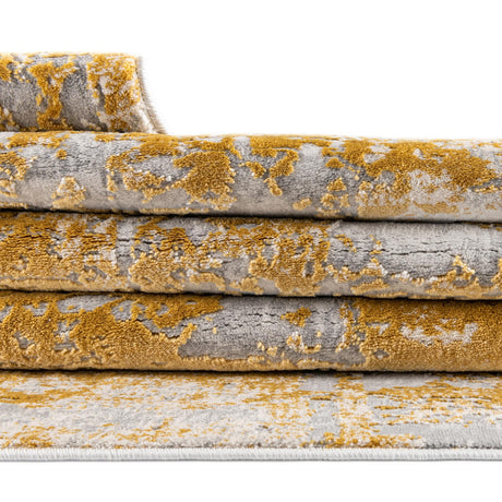 Yellow 7' 10 x 10' Finsbury Rectangle Area Rug 60% Polypropylene & 40% Polyester Contemporary Carpet for Living Rooms, Dining, Offices for Sale at Rug Engine