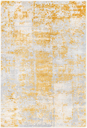 Yellow 4' x 6' Finsbury Rectangle Area Rug 60% Polypropylene & 40% Polyester Contemporary Carpet for Living Rooms, Dining, Offices for Sale at Rug Engine