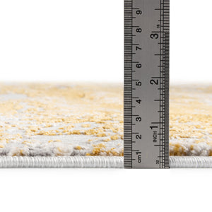 Yellow 7' 10 x 7' 10 Finsbury Square Area Rug 60% Polypropylene & 40% Polyester Contemporary Carpet for Living Rooms, Dining, Offices for Sale at Rug Engine