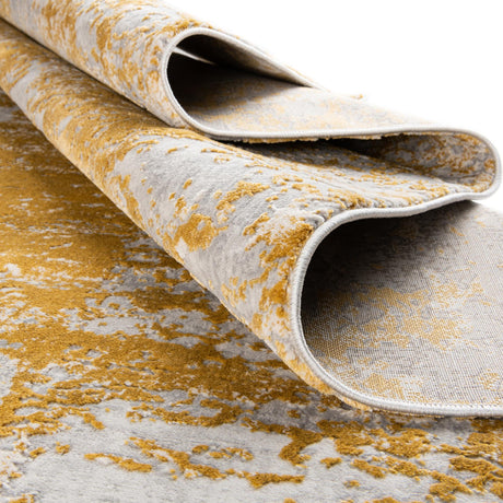 Yellow 7' 10 x 7' 10 Finsbury Square Area Rug 60% Polypropylene & 40% Polyester Contemporary Carpet for Living Rooms, Dining, Offices for Sale at Rug Engine