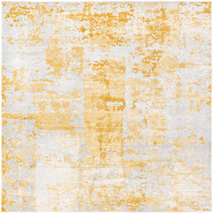 Yellow 7' 10 x 7' 10 Finsbury Square Area Rug 60% Polypropylene & 40% Polyester Contemporary Carpet for Living Rooms, Dining, Offices for Sale at Rug Engine