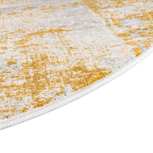 Yellow 7' 10 x 10' Finsbury Oval Area Rug 60% Polypropylene & 40% Polyester Contemporary Carpet for Living Rooms, Dining, Offices for Sale at Rug Engine