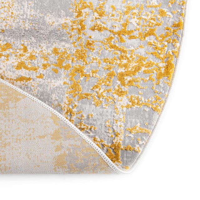 Yellow 5' 3 x 8' Finsbury Oval Area Rug 60% Polypropylene & 40% Polyester Contemporary Carpet for Living Rooms, Dining, Offices for Sale at Rug Engine