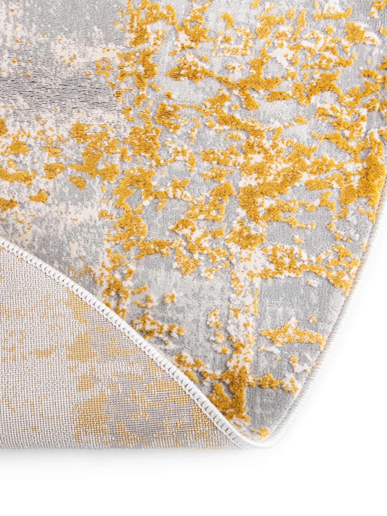 Yellow 7' 10 x 10' Finsbury Oval Area Rug 60% Polypropylene & 40% Polyester Contemporary Carpet for Living Rooms, Dining, Offices for Sale at Rug Engine