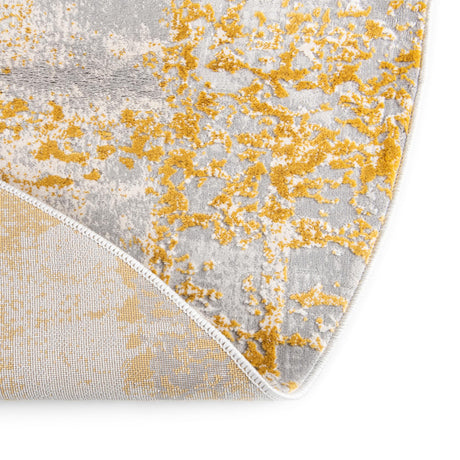 Yellow 7' 10 x 10' Finsbury Oval Area Rug 60% Polypropylene & 40% Polyester Contemporary Carpet for Living Rooms, Dining, Offices for Sale at Rug Engine