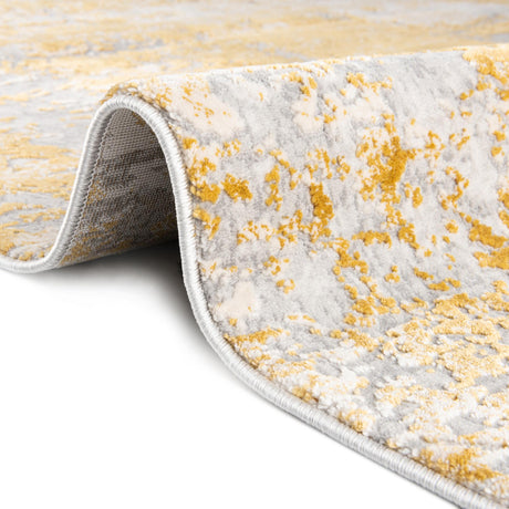 Yellow 5' 3 x 8' Finsbury Oval Area Rug 60% Polypropylene & 40% Polyester Contemporary Carpet for Living Rooms, Dining, Offices for Sale at Rug Engine