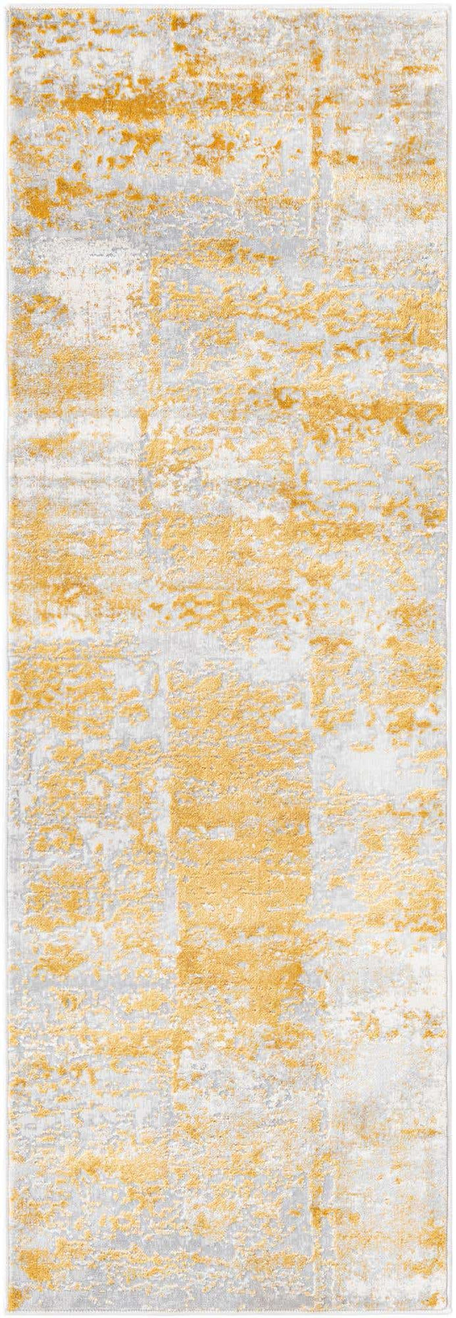 Yellow 2' x 6' Finsbury Runner Area Rug 60% Polypropylene & 40% Polyester Contemporary Carpet for Living Rooms, Dining, Offices for Sale at Rug Engine