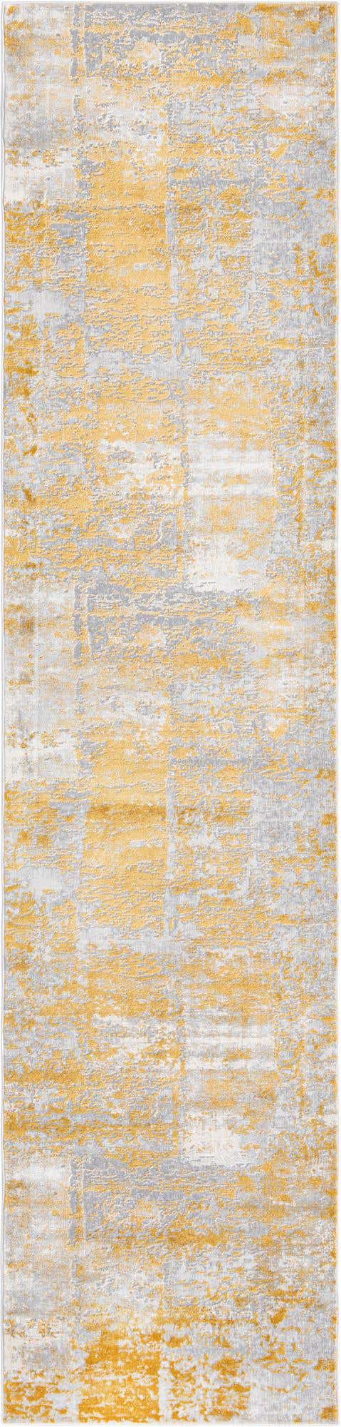 Yellow 2' 7 x 12' Finsbury Runner Area Rug 60% Polypropylene & 40% Polyester Contemporary Carpet for Living Rooms, Dining, Offices for Sale at Rug Engine