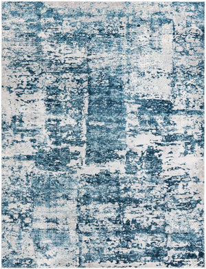 Blue 9' x 12' Finsbury Rectangle Area Rug 60% Polypropylene & 40% Polyester Contemporary Carpet for Living Rooms, Dining, Offices for Sale at Rug Engine