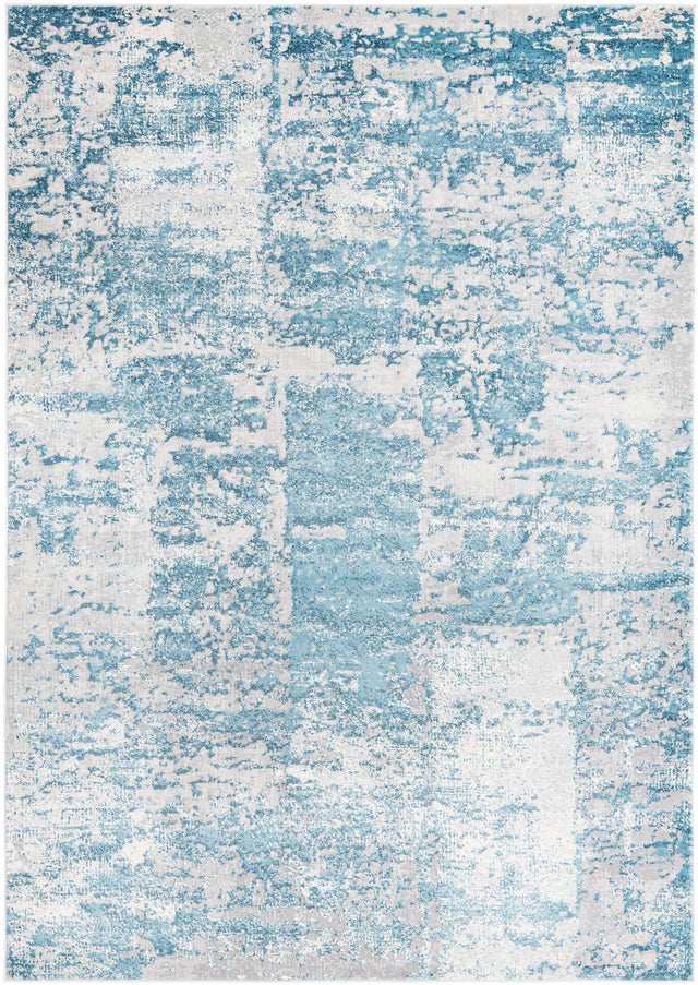 Blue 7' x 10' Finsbury Rectangle Area Rug 60% Polypropylene & 40% Polyester Contemporary Carpet for Living Rooms, Dining, Offices for Sale at Rug Engine