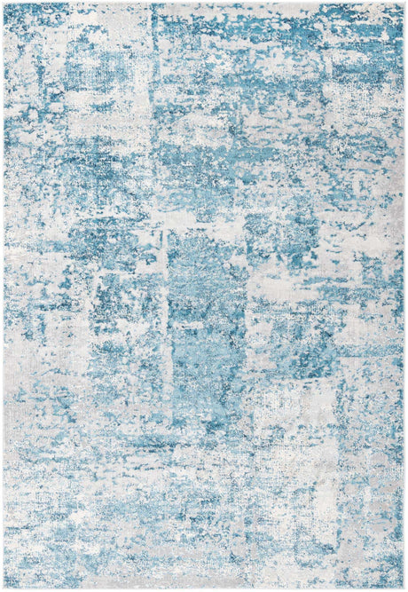 Blue 6' x 9' Finsbury Rectangle Area Rug 60% Polypropylene & 40% Polyester Contemporary Carpet for Living Rooms, Dining, Offices for Sale at Rug Engine