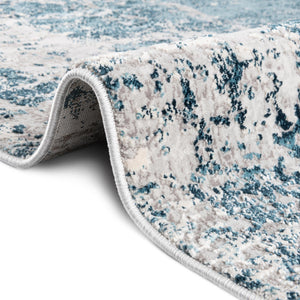 Blue 3' 3 x 5' 3 Finsbury Rectangle Area Rug 60% Polypropylene & 40% Polyester Contemporary Carpet for Living Rooms, Dining, Offices for Sale at Rug Engine