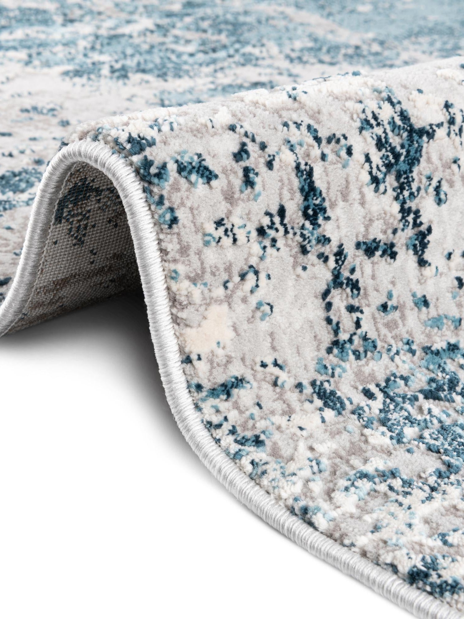 Blue 4' x 6' Finsbury Rectangle Area Rug 60% Polypropylene & 40% Polyester Contemporary Carpet for Living Rooms, Dining, Offices for Sale at Rug Engine