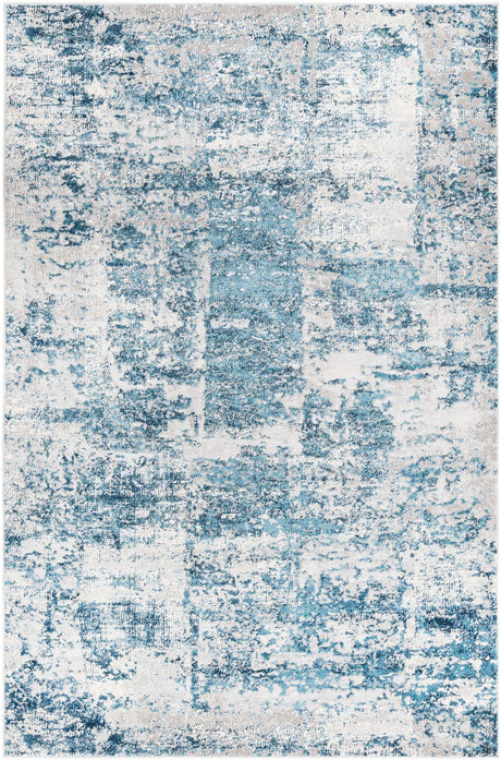 Blue 5' 3 x 8' Finsbury Rectangle Area Rug 60% Polypropylene & 40% Polyester Contemporary Carpet for Living Rooms, Dining, Offices for Sale at Rug Engine