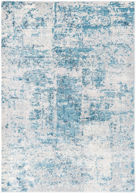 Blue 4' x 6' Finsbury Rectangle Area Rug 60% Polypropylene & 40% Polyester Contemporary Carpet for Living Rooms, Dining, Offices for Sale at Rug Engine