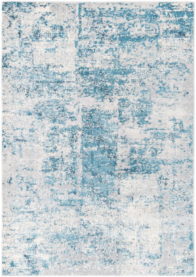 Blue 4' x 6' Finsbury Rectangle Area Rug 60% Polypropylene & 40% Polyester Contemporary Carpet for Living Rooms, Dining, Offices for Sale at Rug Engine