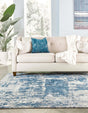 Blue 7' 10 x 7' 10 Finsbury Square Area Rug 60% Polypropylene & 40% Polyester Contemporary Carpet for Living Rooms, Dining, Offices for Sale at Rug Engine