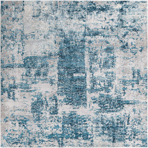 Blue 7' 10 x 7' 10 Finsbury Square Area Rug 60% Polypropylene & 40% Polyester Contemporary Carpet for Living Rooms, Dining, Offices for Sale at Rug Engine