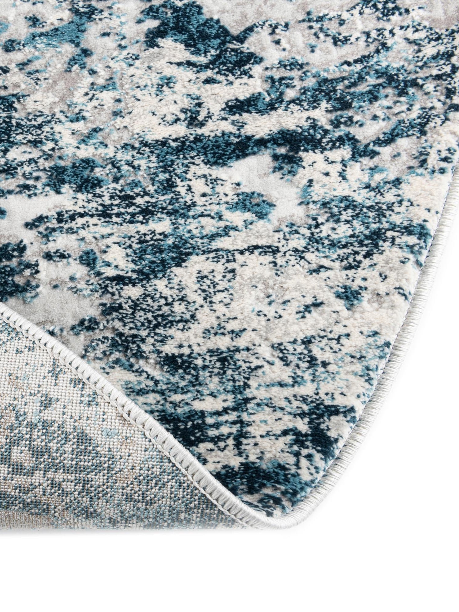 Blue 5' 3 x 8' Finsbury Oval Area Rug 60% Polypropylene & 40% Polyester Contemporary Carpet for Living Rooms, Dining, Offices for Sale at Rug Engine