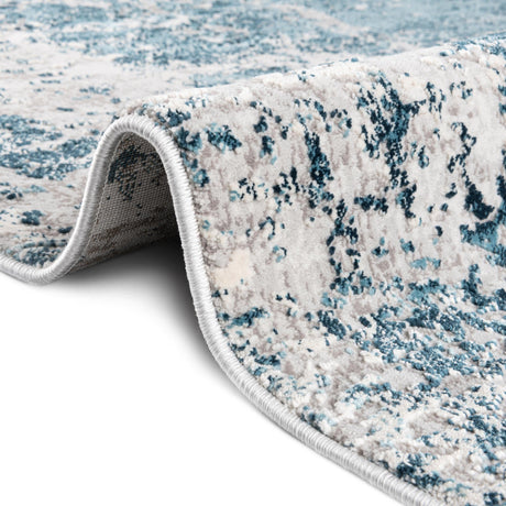 Blue 5' 3 x 8' Finsbury Oval Area Rug 60% Polypropylene & 40% Polyester Contemporary Carpet for Living Rooms, Dining, Offices for Sale at Rug Engine