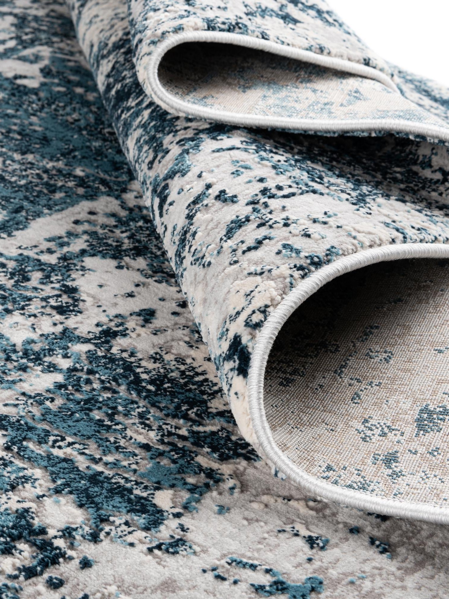Blue 5' 3 x 8' Finsbury Oval Area Rug 60% Polypropylene & 40% Polyester Contemporary Carpet for Living Rooms, Dining, Offices for Sale at Rug Engine