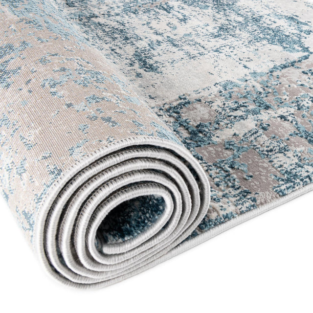 Blue 7' 10 x 7' 10 Finsbury Octagon Area Rug 60% Polypropylene & 40% Polyester Contemporary Carpet for Living Rooms, Dining, Offices for Sale at Rug Engine